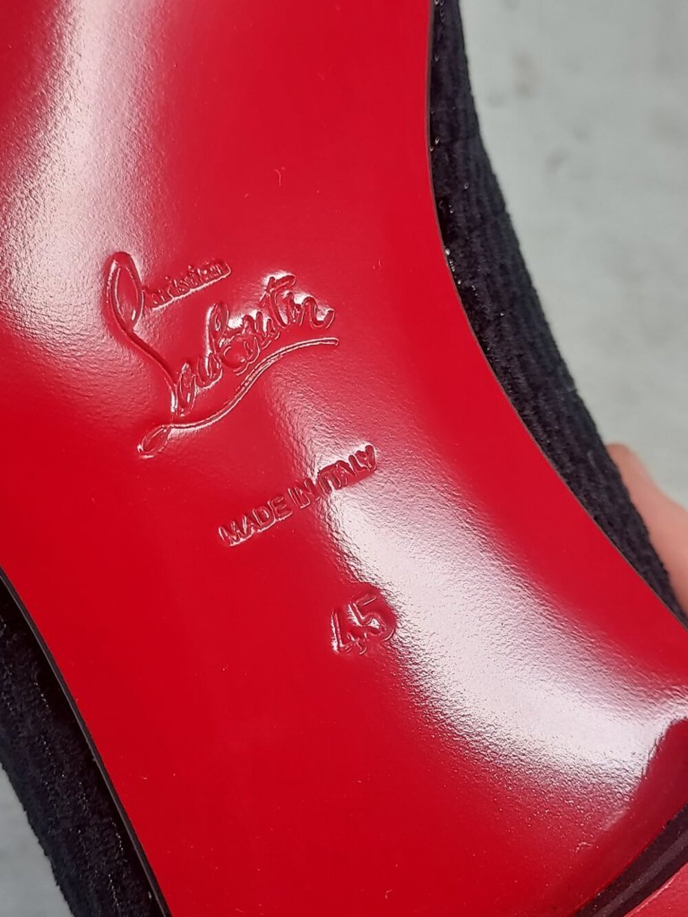 Christian Louboutin MENS Greggy Chick Flat Black Velvet Shoe - Picture 8 of 11